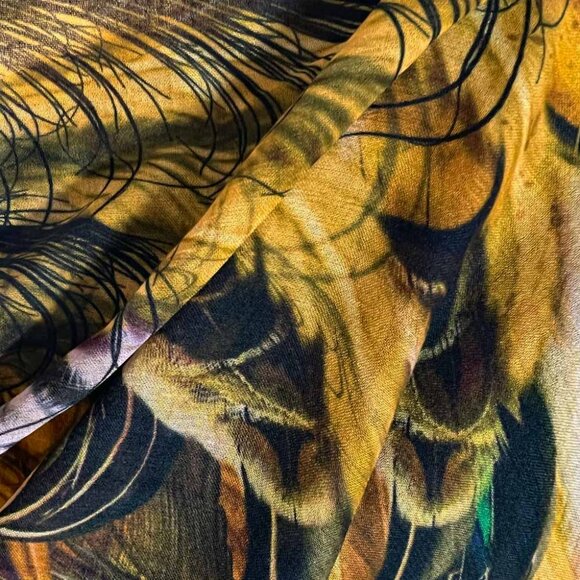 Phoenix Feather Wings in Flight Long Natural Fiber Scarf Shawl - Picture 8 of 10